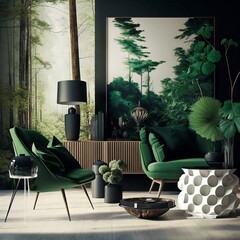 modern living room Generative AI