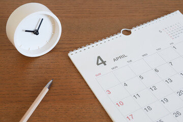 4月のカレンダー　スケジュールイメージ