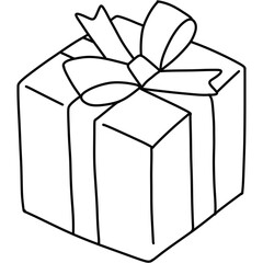 gift box icon doodle outline