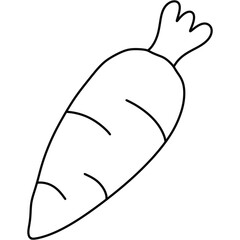 carrot icon outline doodle