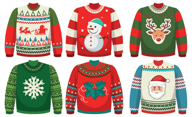 Set of ugly Christmas sweater
