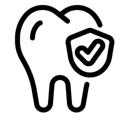 Fototapeta premium Tooth Insurance Line Icon