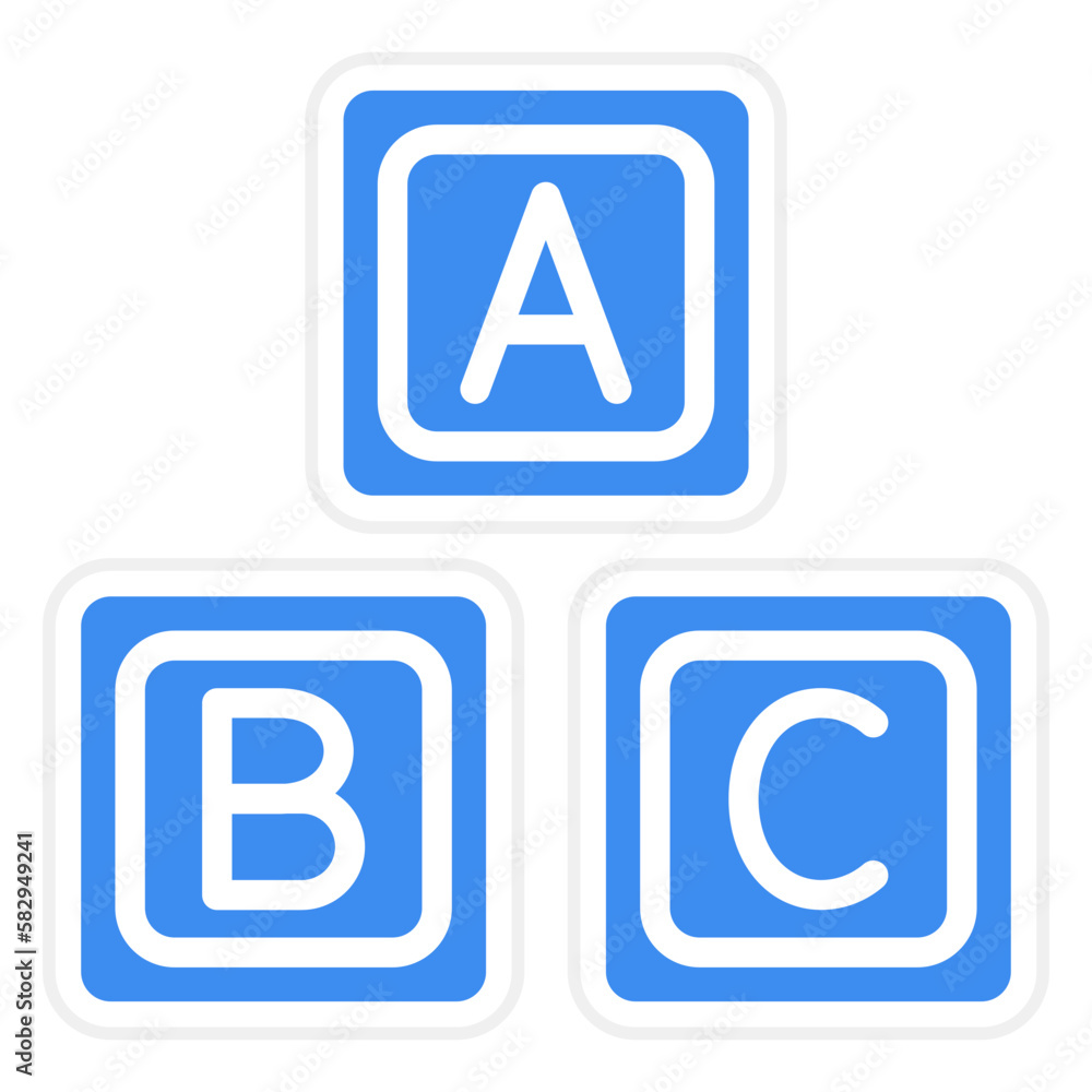 Poster vector design abc blocks icon style