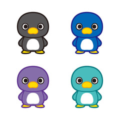ペンギン イラスト ゆるキャラ セット