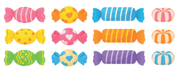 Vector bright cartoon image of sweet candies. The concept of parties, festivals and fun. A colorful element for your design.