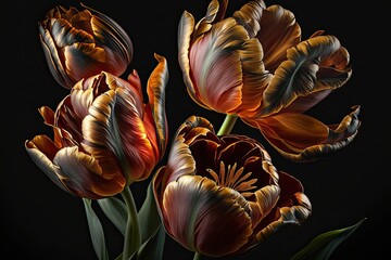 a photograph of beautiful Tulips cinematic flower photography Generative AI