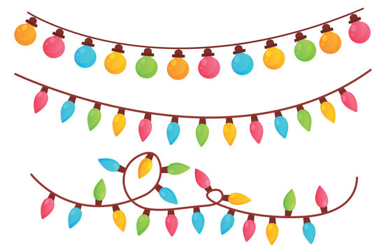 Vector bright cartoon image of garlands. The concept of parties, festivals and fun. A colorful element for your design.