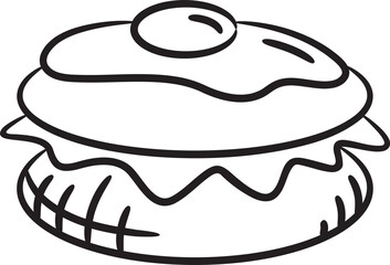 Hamburger Sketch Illustration

