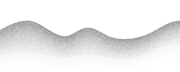 Stipple noise gradient background. Mountain landscape with sand grain. Dotted fade grunge effect. Vector abstract wavy .