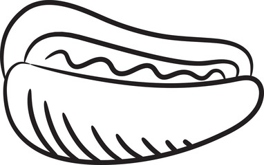 Hot Dog Sketch Illustration
