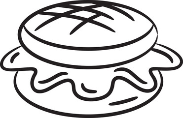 Hamburger Sketch Illustration
