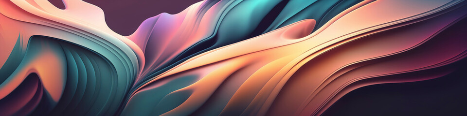 Wide-Screen Abstract Background in Delightful Pastel Colors