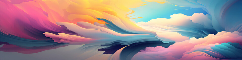 Abstract Panoramic Wallpaper with a Tranquil Pastel Palette