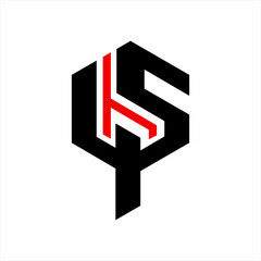 Abstract geometric UPS letter logo design with number 45 and abstract letter H in the center.