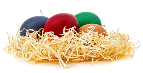Easter eggs in the nest.