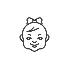 Baby girl line icon