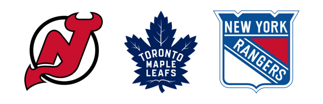 Vector logo of the New Jersey Devils National Hockey League team. Toronto Maple Leafs. Emblem of the New York Rangers