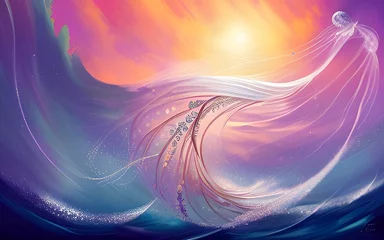 Wall murals abstract background with waves