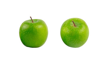 Fresh green apples isolated on transparent background