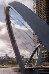 Obraz premium modern bridge over the river