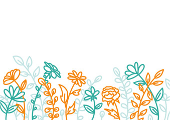 background flower field doodle style