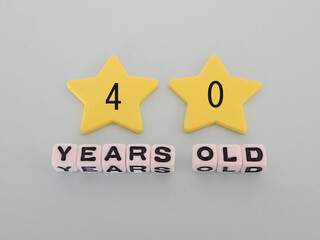 40years old 40代　40歳の文字