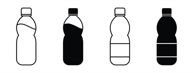 bottle icon set. plastic bottle icon symbol sign collections, vector illustration