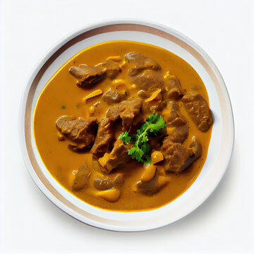 A plate of beef curry, generative AI