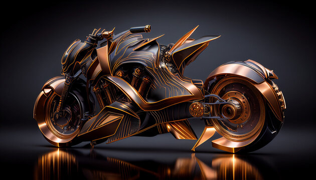 AI generates illustrations motorcycle