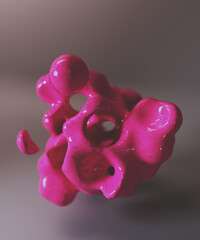 Abstract pink macro cell of organic shape. Background with warmth and softness to design, sense of protection and containment. 3d render, 3d illustration.