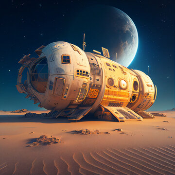 AI generates illustrations spacecraft