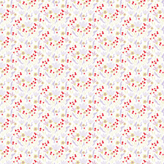 Fototapeta na wymiar Seamless pattern of soft and graceful oriental blooming flowers,botanical vector design for fashion,fabric,wallpaper,and all prints on light beach background color. Romantic flower background. 