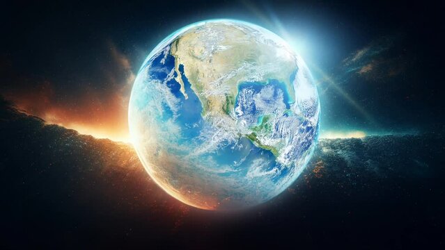 Planet Earth with on space background. Elements of this image furnished by NASA. motion.