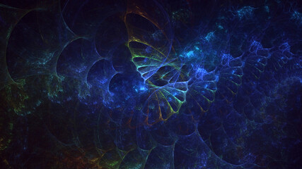 3D rendering abstract colorful fractal light background