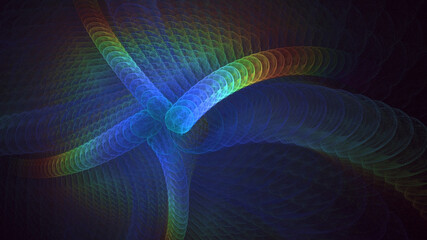 3D rendering abstract colorful fractal light background