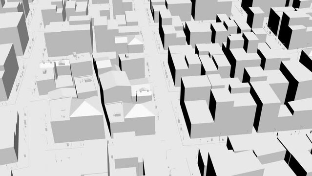 3d model of a white city 4k