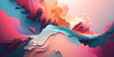 Expansive Pastel-Colored Abstract Design for Wallpaper
