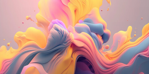 PANORAMIC ABSTRACT WALLPAPER WITH PASTEL COLORS