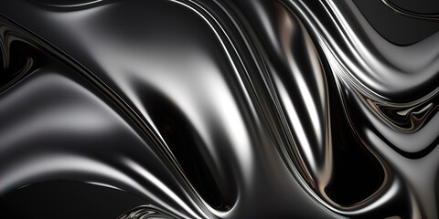 Fototapeta premium Luxurious Liquid Chromed Metal Surface with a Glam Metal Texture