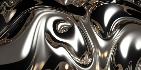 Luxurious Liquid Chromed Metal Surface with a Glam Metal Texture