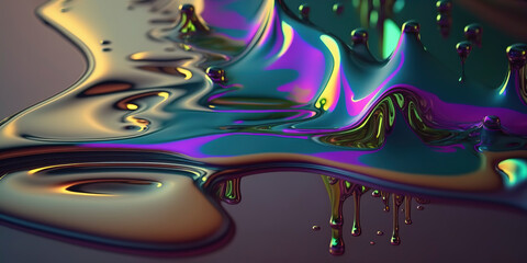 Iridescent abstract liquid marbeled background texture