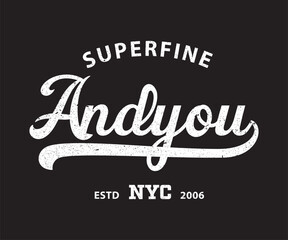 Vintage typography college varsity print with grunge effect for graphic tee t shirt or sweatshirt - Vector