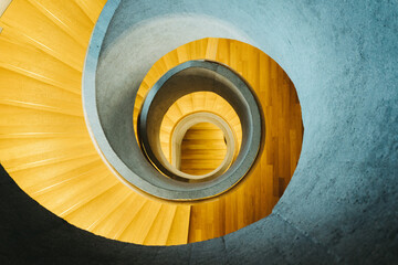 spiral staircase in the building