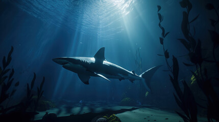Obraz na płótnie Canvas Shark, Jaws, Underwater, Generative AI, Illustration