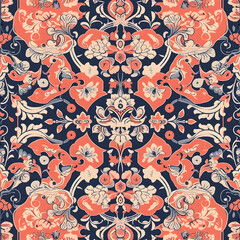 Orange Blossom Garden Seamless Pattern Design