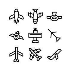 aircraft icon or logo isolated sign symbol vector illustration - high-quality black style vector icons
