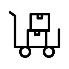 airport trolley icon or logo isolated sign symbol vector illustration - high-quality black style vector icons
