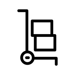 airport trolley icon or logo isolated sign symbol vector illustration - high-quality black style vector icons
