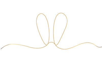 easter bunny ears one line art, rabbit lineart, black line vector illustration,