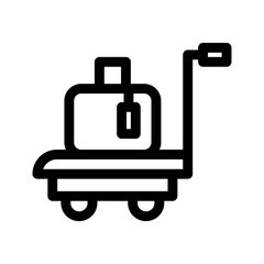 airport trolley icon or logo isolated sign symbol vector illustration - high-quality black style vector icons
